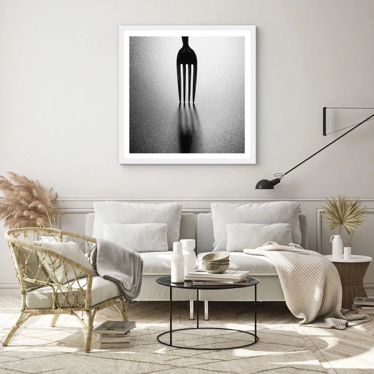 Poster in white frmae - Light and Shade - 30x30 cm