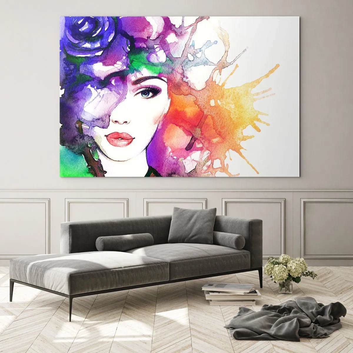 Glass picture - With Head in the Clouds - 100x70 cm
