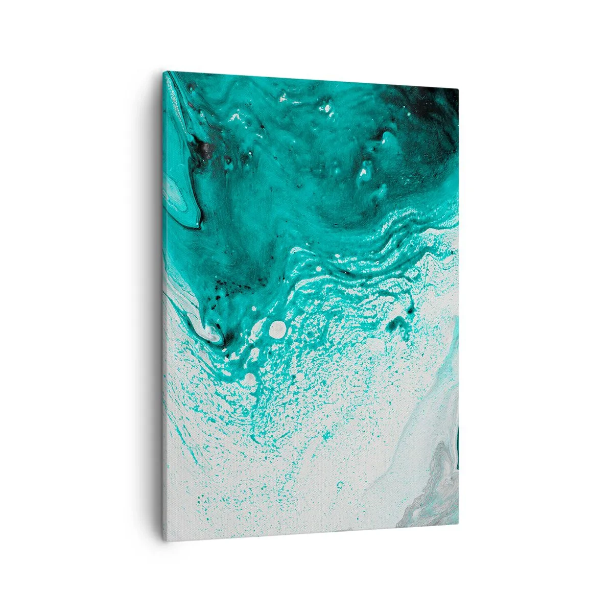Canvas picture - Dissolving in White and Turquoise - 50x70 cm
