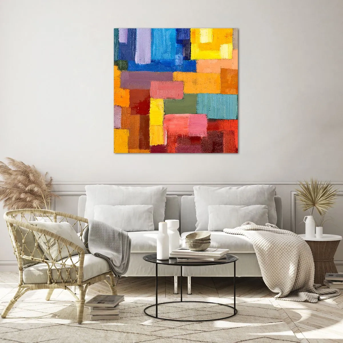 Glass picture - Each Different, All Colourful - 70x70 cm