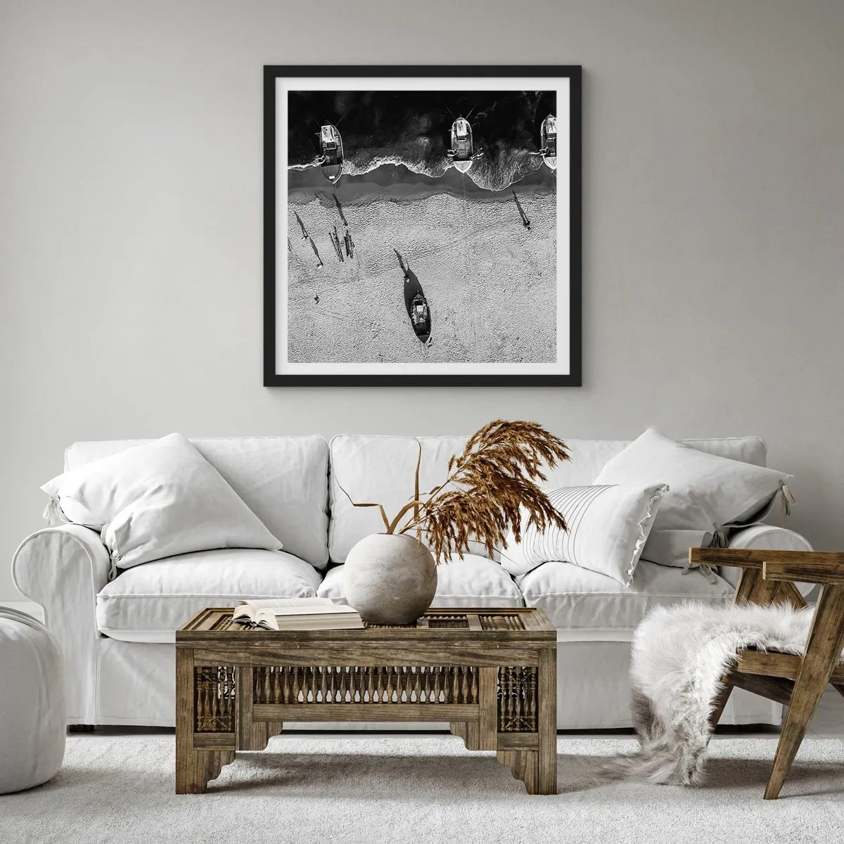 Poster in black frame - Still on the Shore… - 30x30 cm