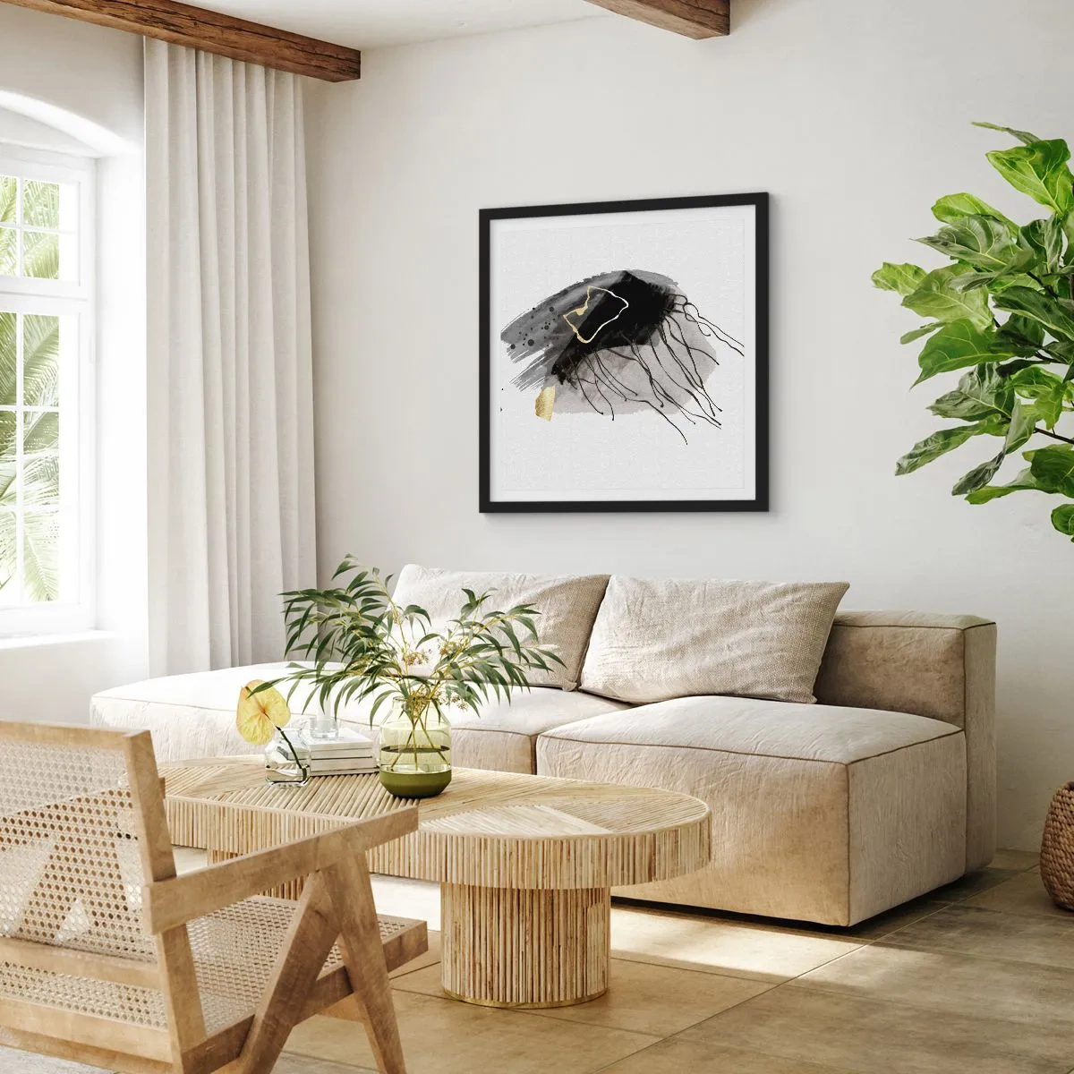 Poster in black frame - In Black and Gold - 30x30 cm