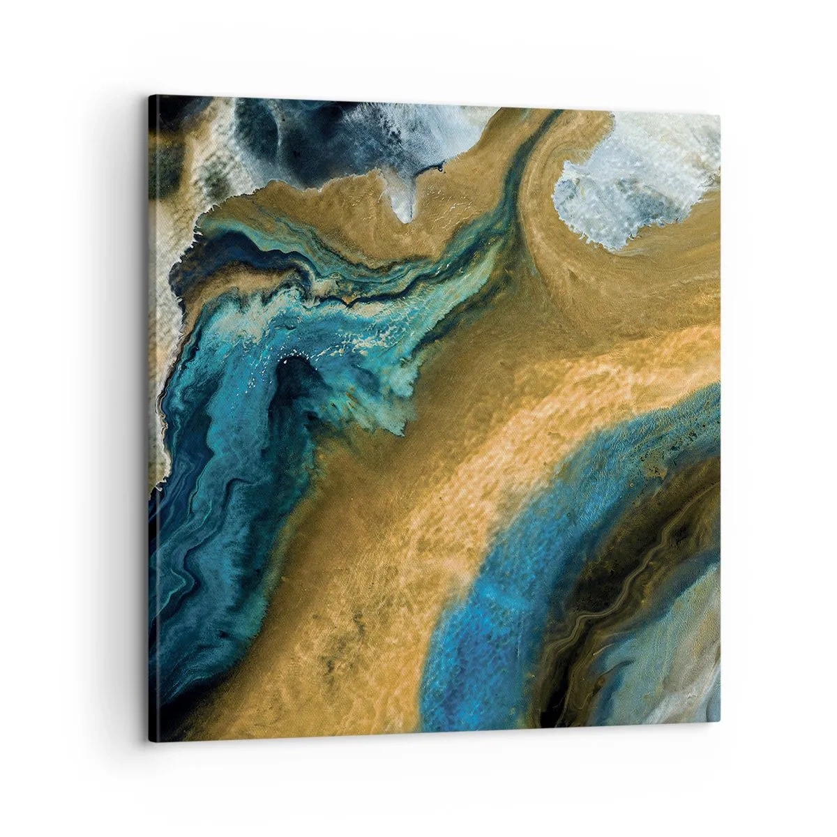 Canvas picture - Blue -Yellow - Mutal Influences - 60x60 cm