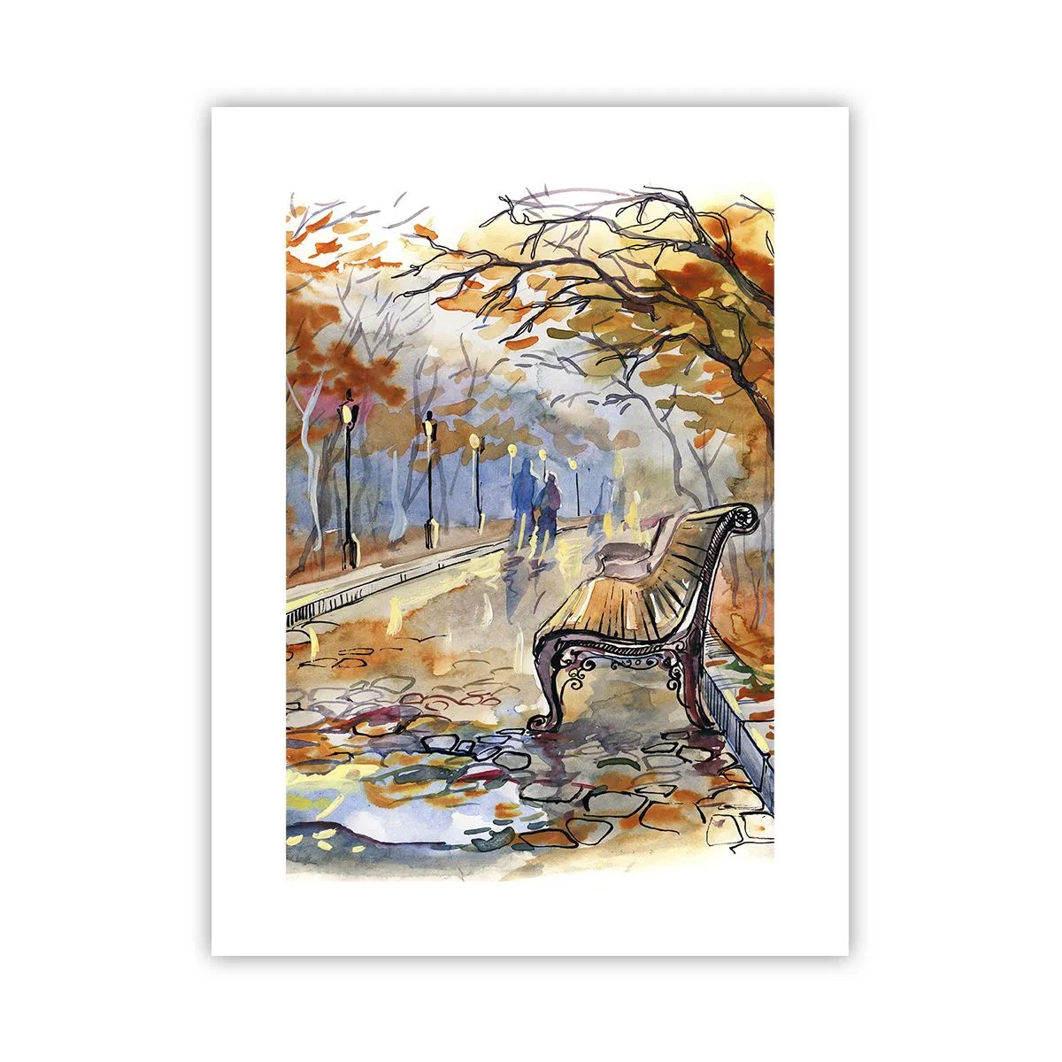 Poster - Walking together into Autumn - 30x40 cm