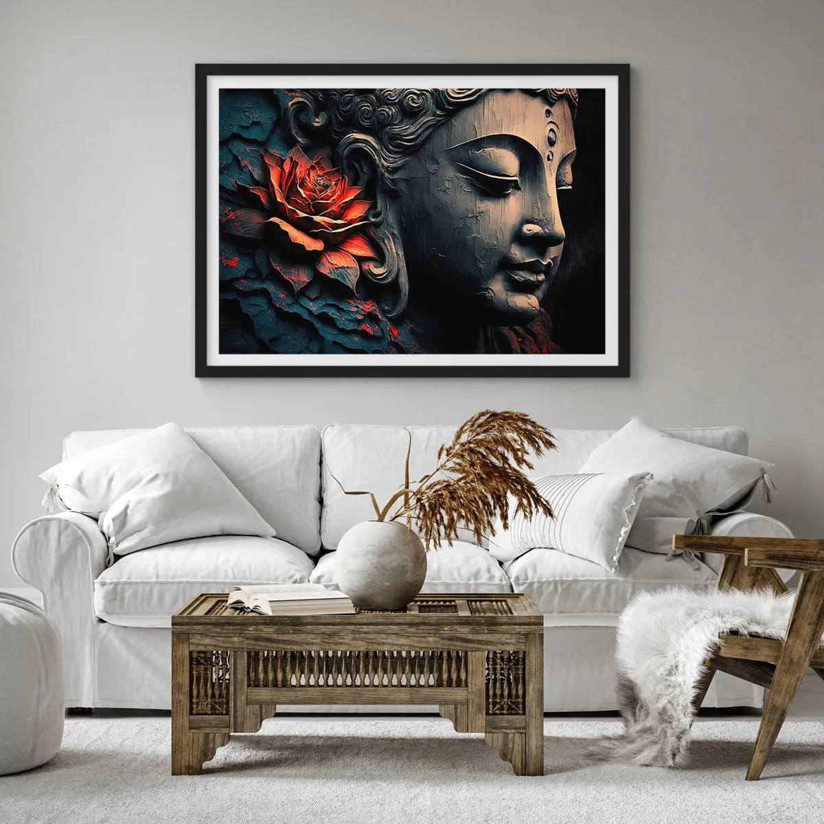 Poster in black frame - In Harmony with the World - 100x70 cm