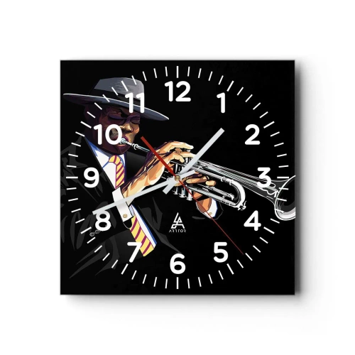 Wall clock - Clock on glass - Charm of Old School - 30x30 cm