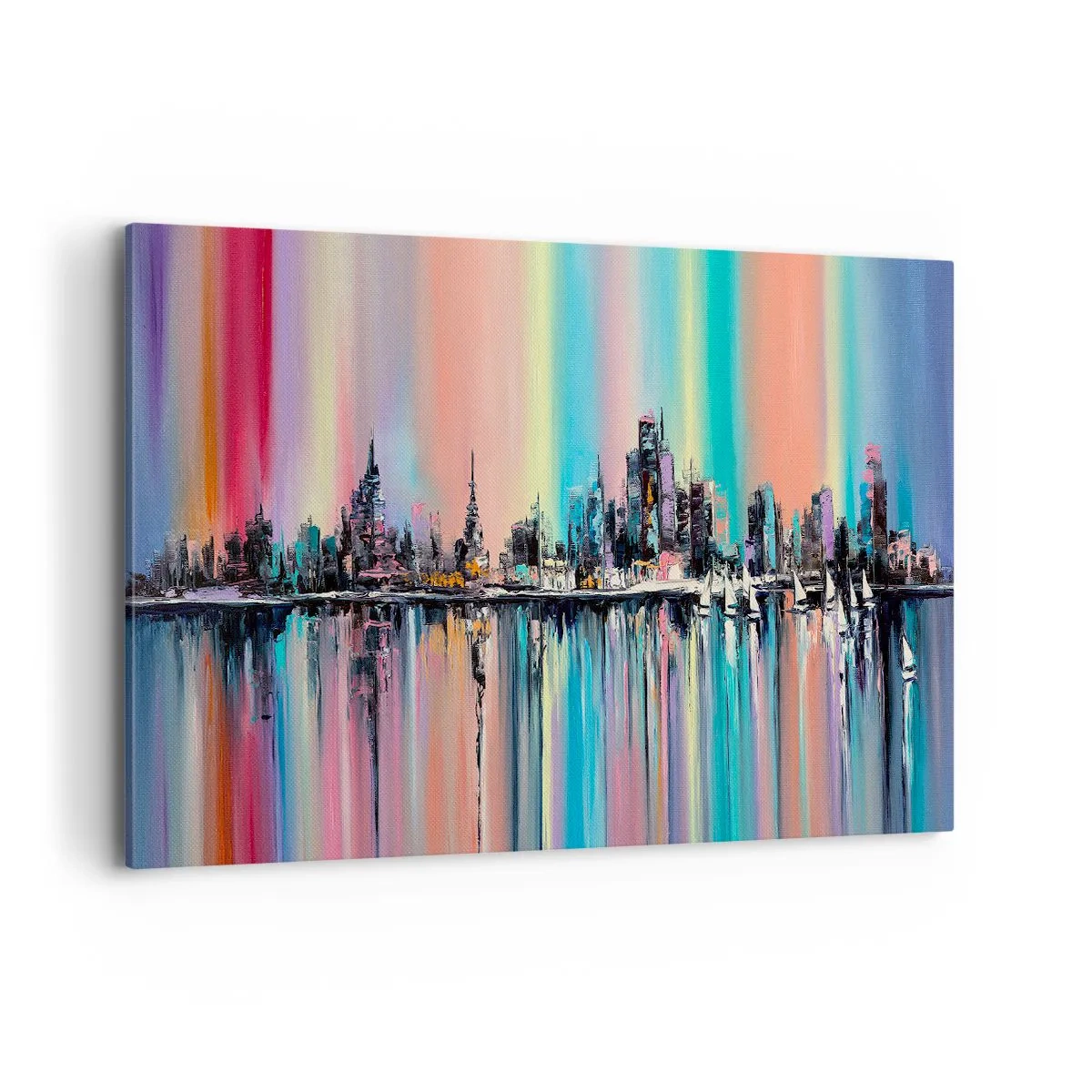 Canvas picture - Run down with Night Lights - 120x80 cm