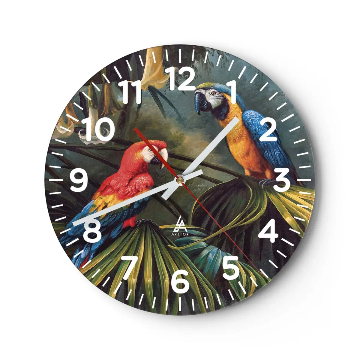 Wall clock - Clock on glass - Romanticism in Tropics - 30x30 cm