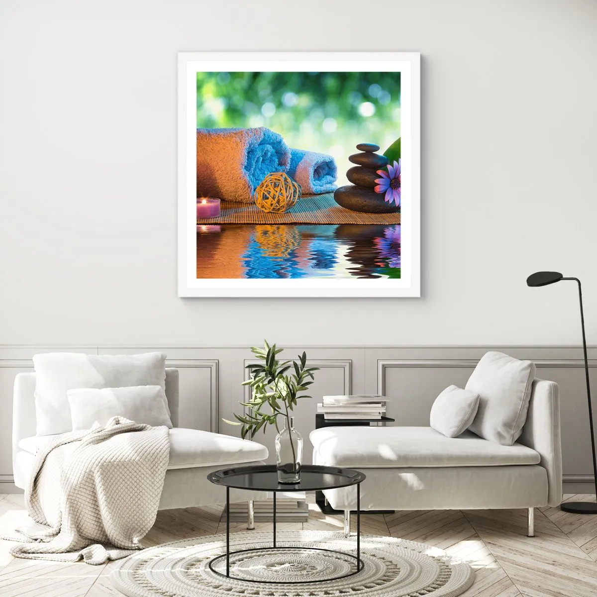 Poster in white frmae - Time for the Body - 30x30 cm