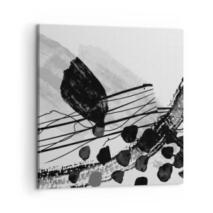 Canvas picture - Black and White Organic Abstraction - 60x60 cm