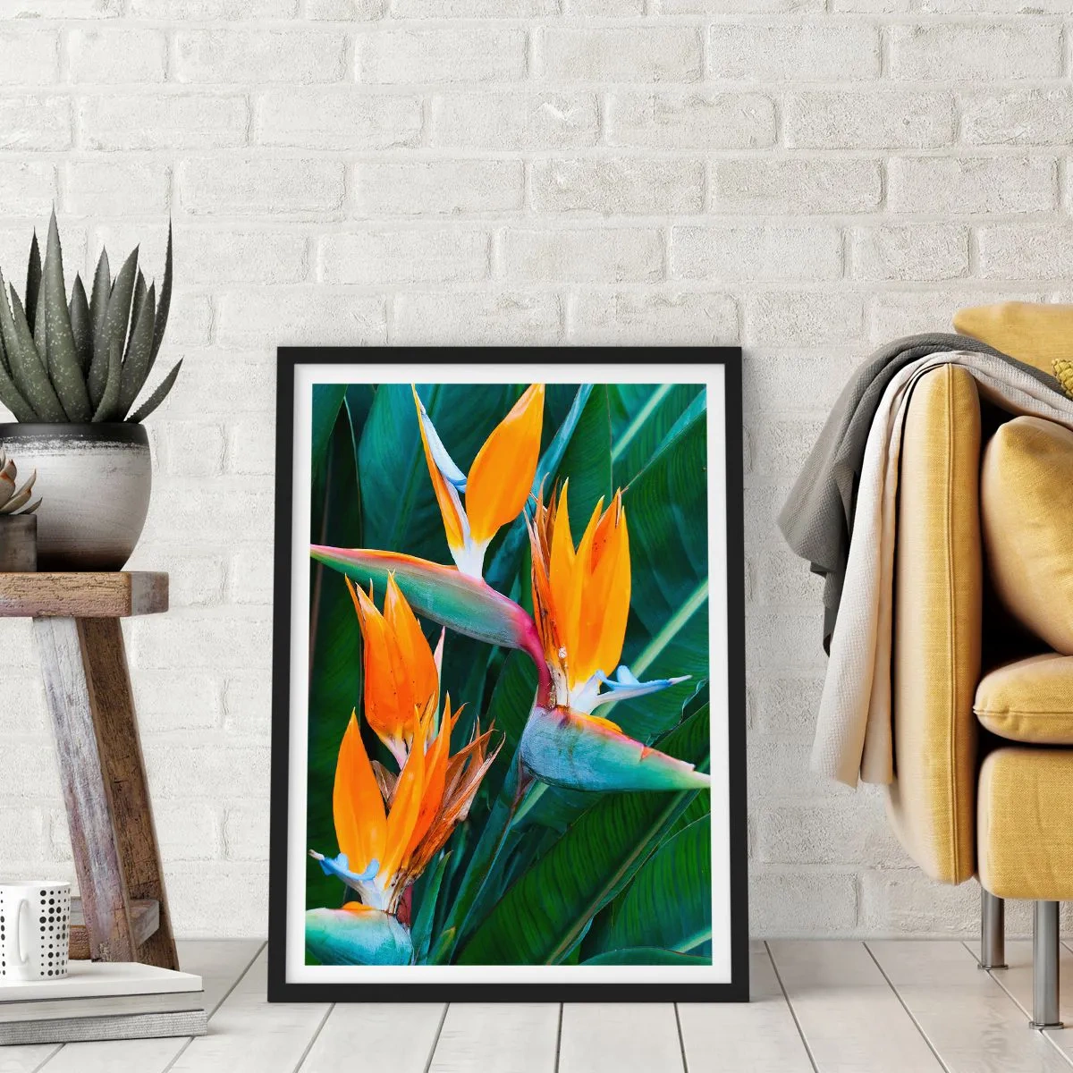 Poster in black frame - Is It a Flower or a Bird? - 30x40 cm