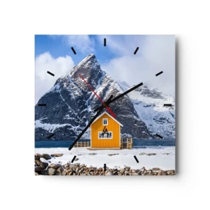 Wall clock - Clock on glass - Scandinavian Holiday - 30x30 cm