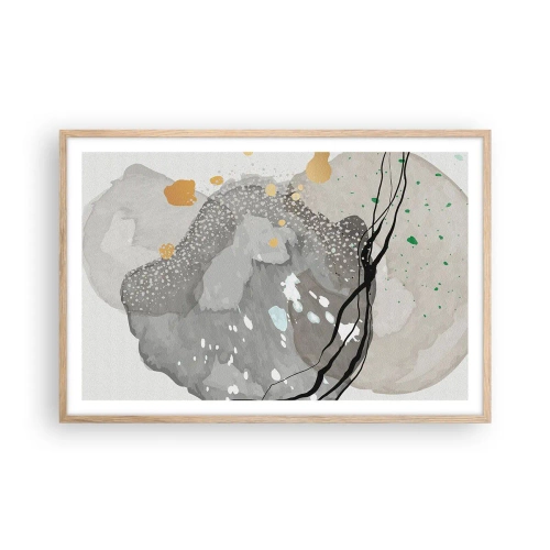 Poster in light oak frame - Organic Composition  - 91x61 cm