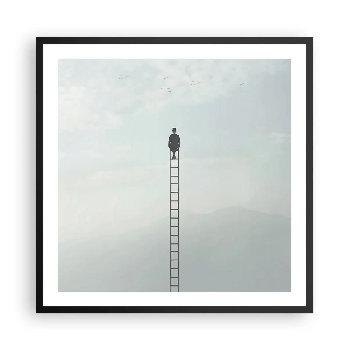 Poster in black frame - Rise above It - 60x60 cm
