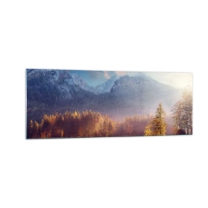 Glass picture - In the Mountains and Valleys - 140x50 cm
