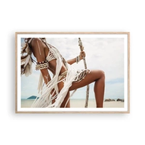 Poster in light oak frame - Priestess of the Sun - 100x70 cm