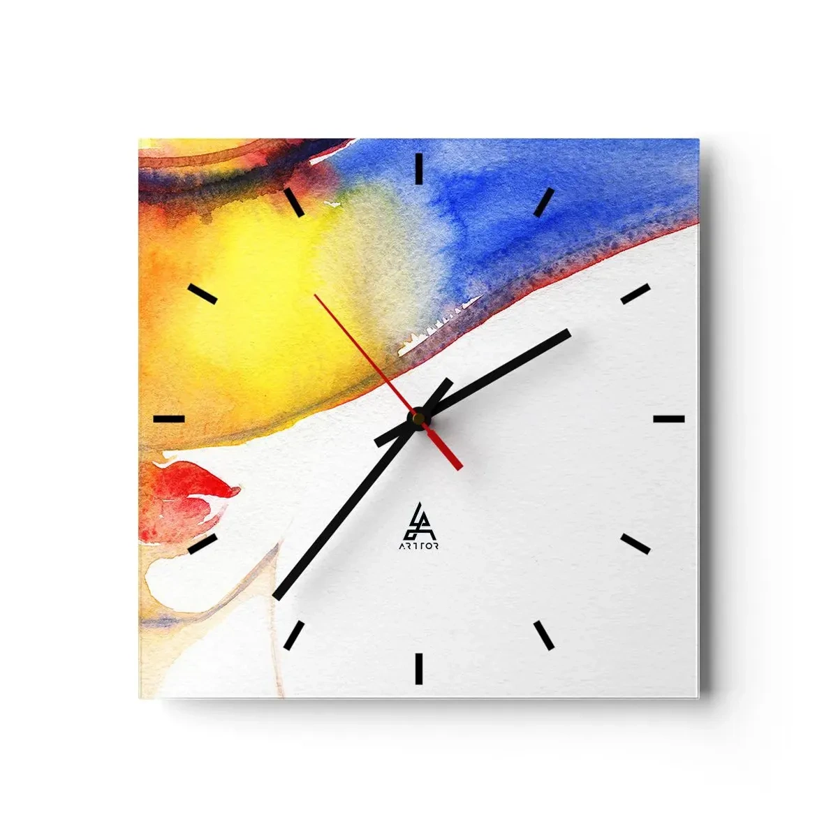 Wall clock - Clock on glass - Portrait of a Lady - 30x30 cm