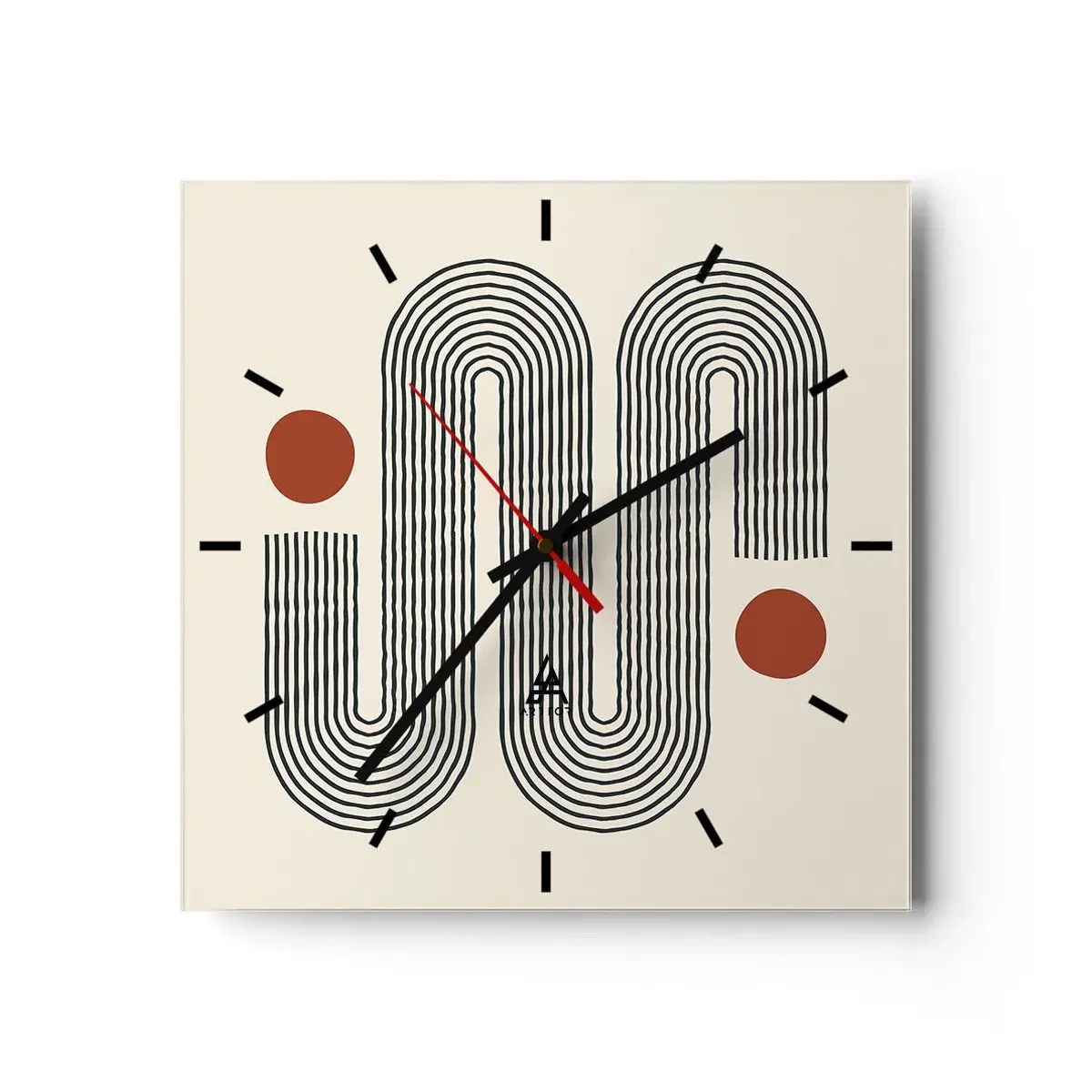Wall clock - Clock on glass - From Beginning till the End - 40x40 cm