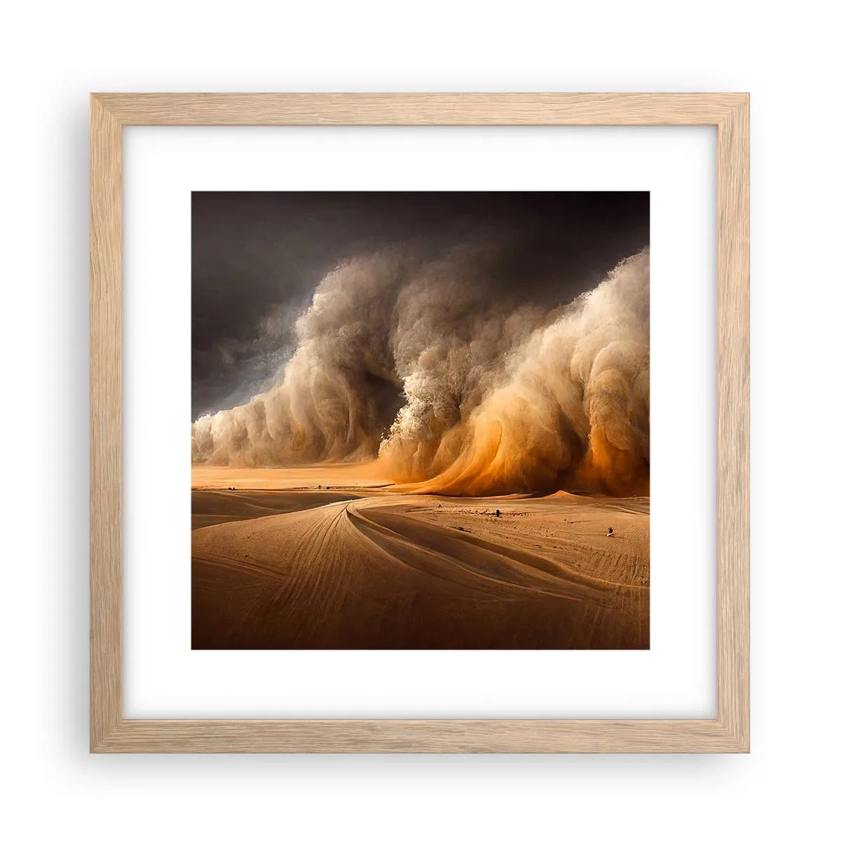 Poster in light oak frame - Rage of the Desert - 30x30 cm