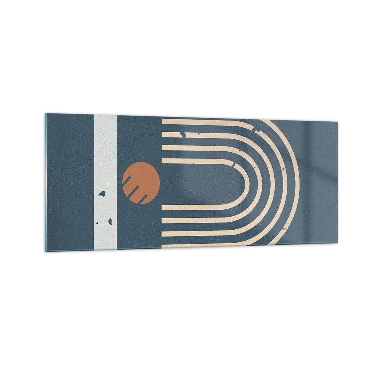 Glass picture - Geometry on Navy Blue - 100x40 cm