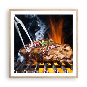 Poster in light oak frame - Juicy and Fragrant - 60x60 cm