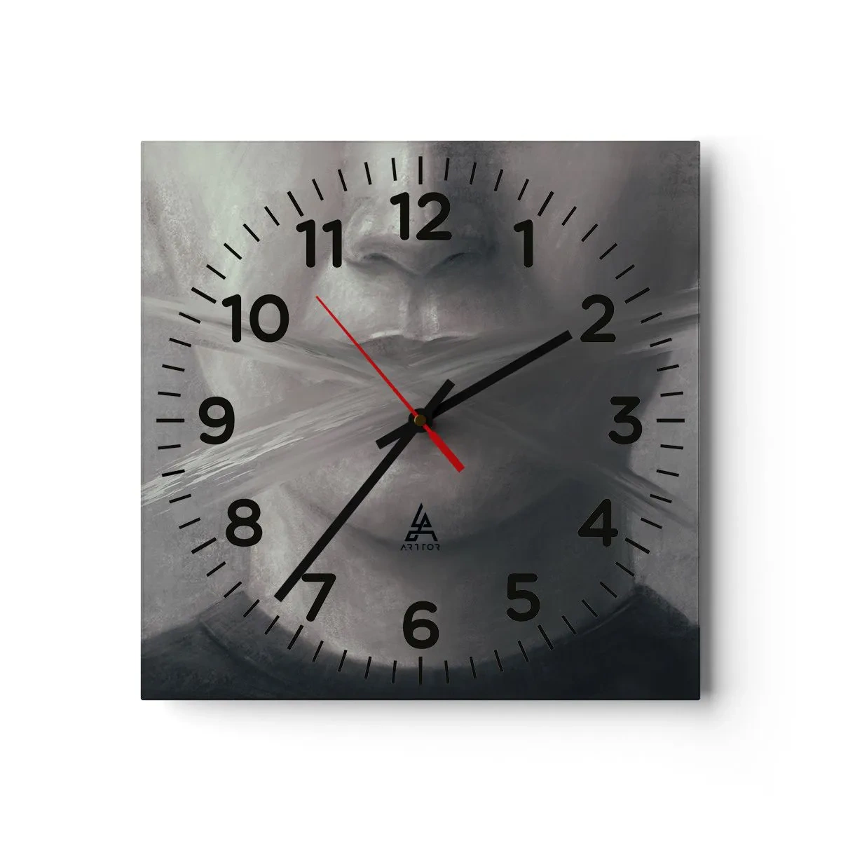Wall clock - Clock on glass - Not a Word - 40x40 cm