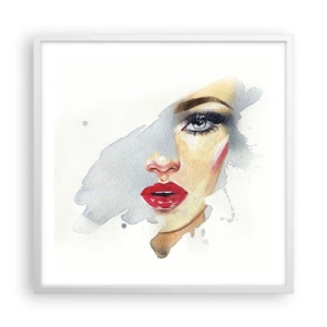 Poster in white frmae - Reflection in a Waterdrop - 60x60 cm