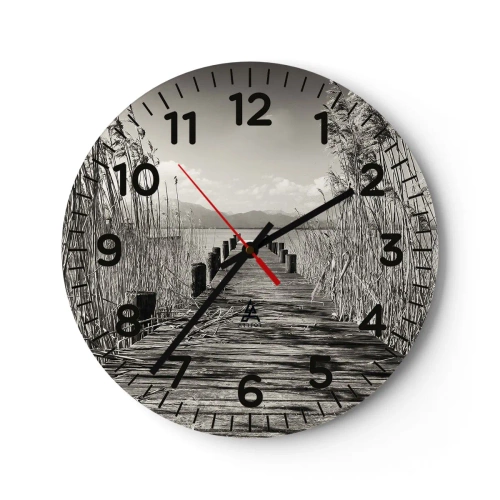 Wall clock - Clock on glass - In the Grass - 40x40 cm