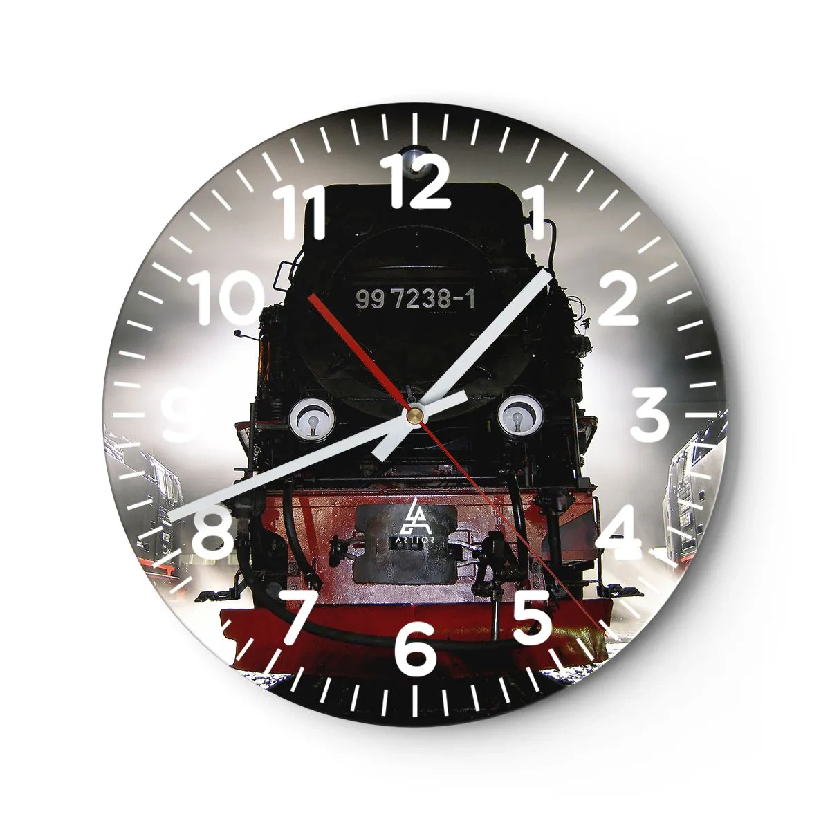 Wall clock - Clock on glass - Standing and Wheezing, Panting and Blowing - 40x40 cm