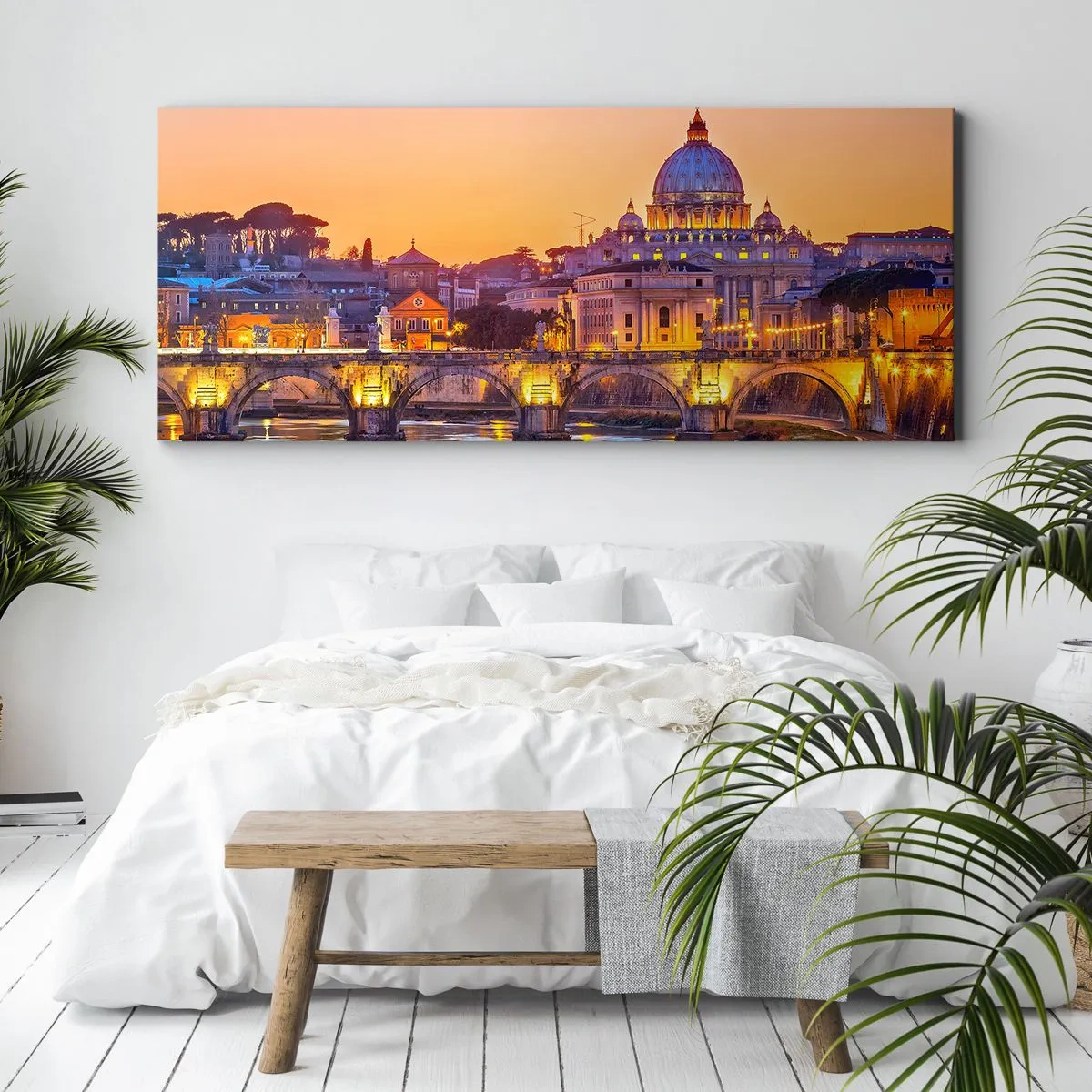 Canvas picture - Twilight over Eternal City - 120x50 cm