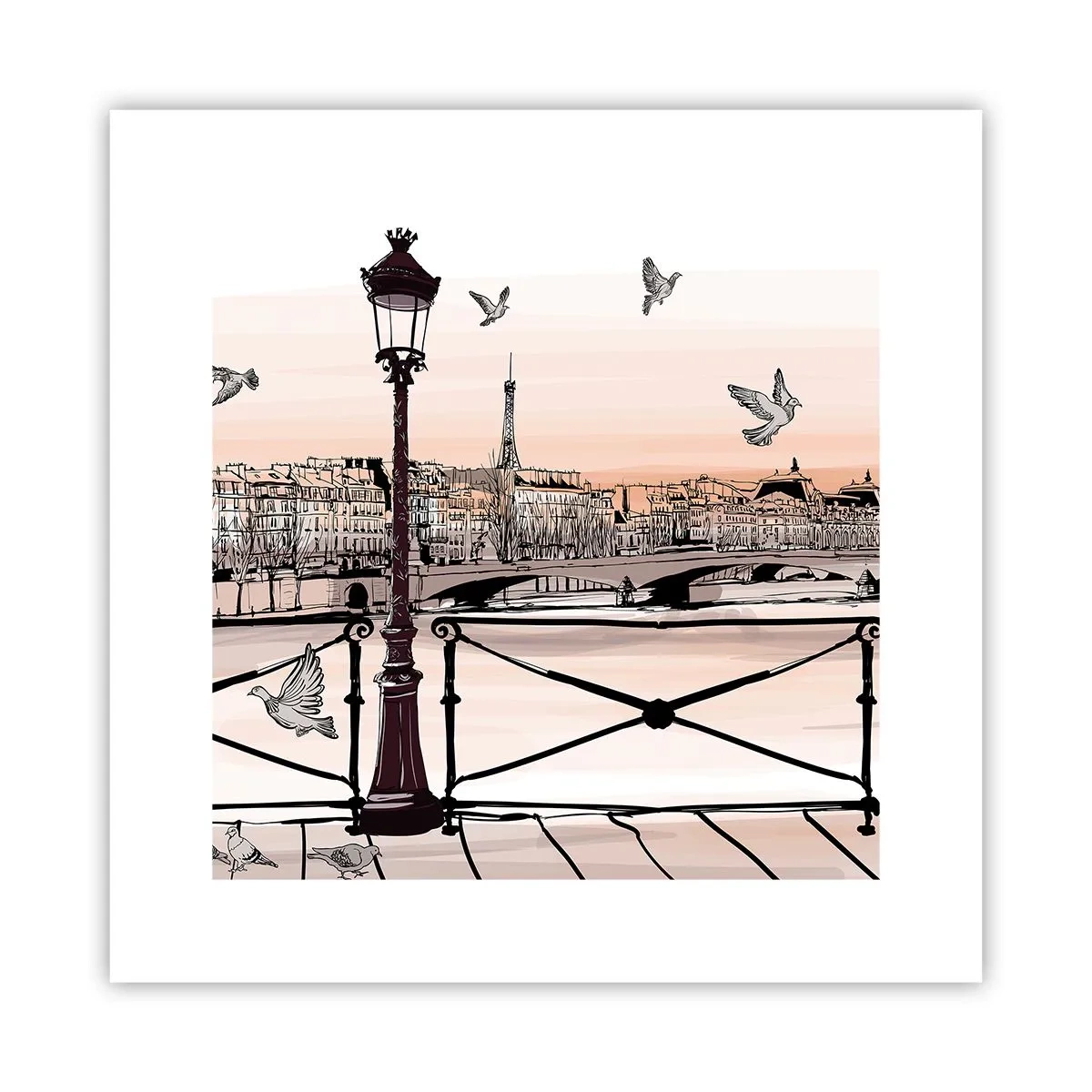 Poster - Over the Roofs of Paris - 30x30 cm