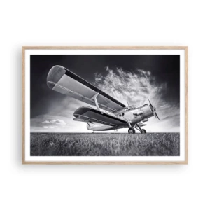 Poster in light oak frame - Winged Pilgrim - 100x70 cm