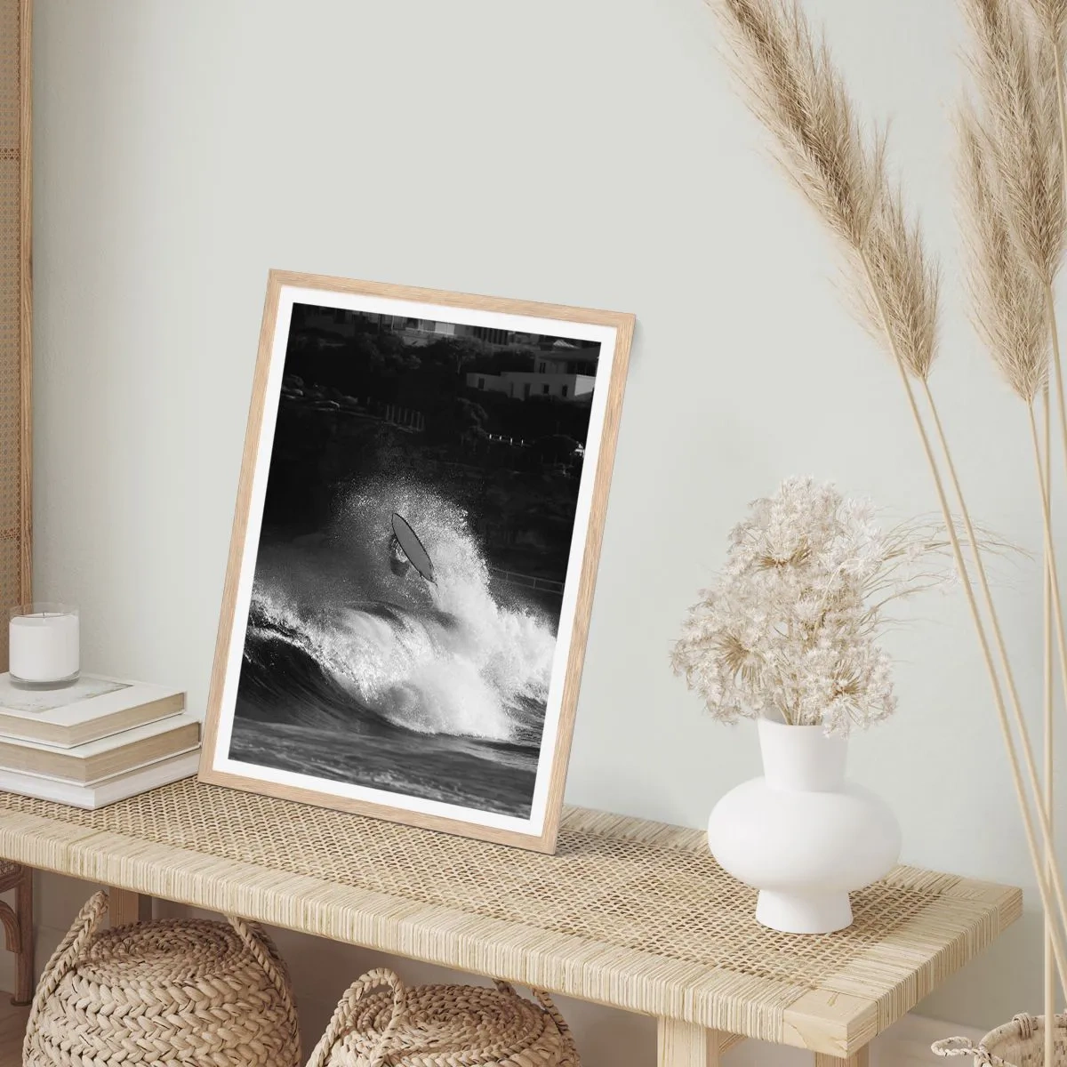 Poster in light oak frame - Challenge Accepted! - 40x50 cm