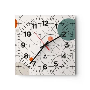 Wall clock - Clock on glass - In the Spirit of Pop-art - 30x30 cm