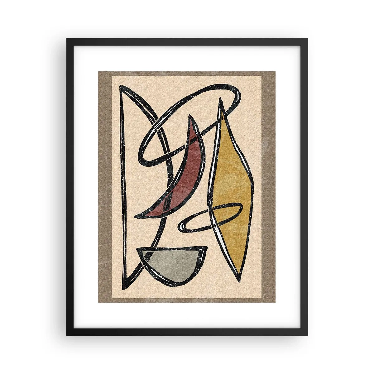 Poster in black frame - Composition - Arches and Ovals - 40x50 cm