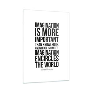 Glass picture - Einstein about Power of Imagination - 50x70 cm