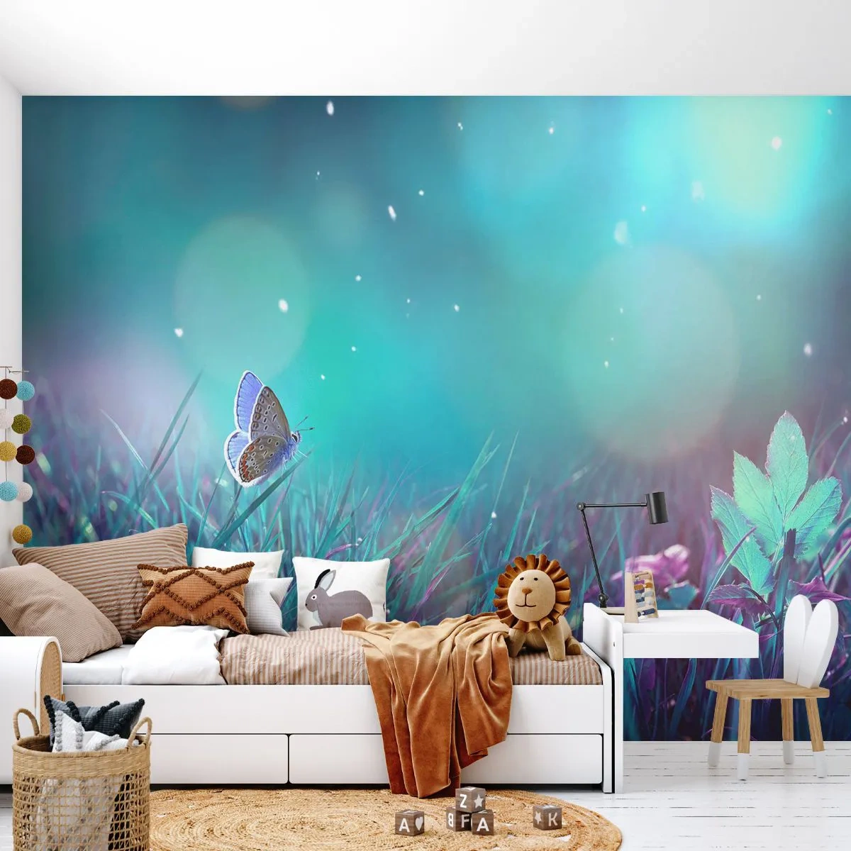 Photo Wallpaper Premium Sand - Secret Life of a Meadow - Butterfly, Meadow, Piece - 400x280 cm