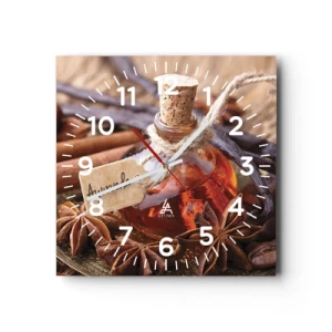Wall clock - Clock on glass - Unity of Body and Spirit - 30x30 cm