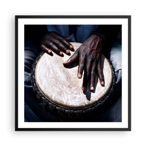 Poster in black frame - Live at Your Own Rhythm - 60x60 cm