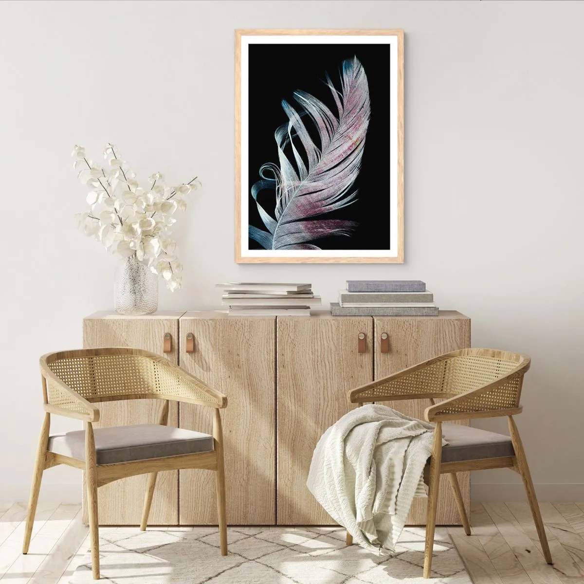 Poster in light oak frame - Think about Touch - 61x91 cm