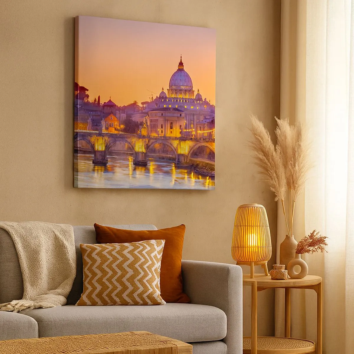 Canvas picture - Twilight over Eternal City - 30x30 cm