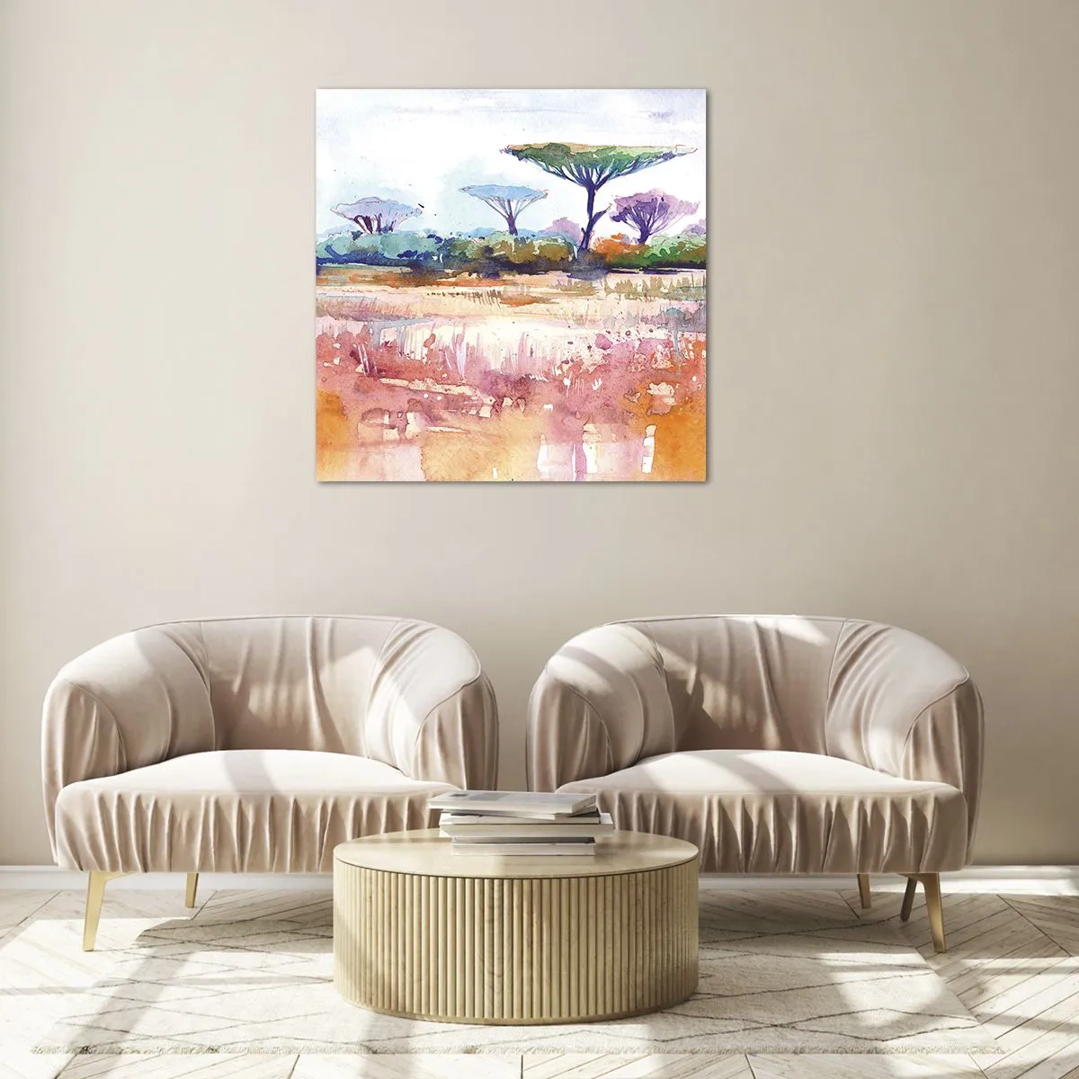 Glass picture - Colour of Savannah - 70x70 cm