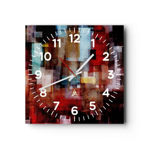 Wall clock - Clock on glass - Mashed UP - 40x40 cm