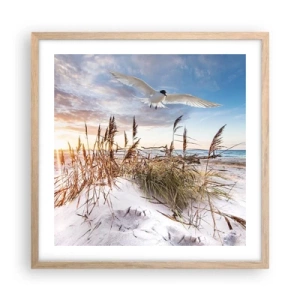 Poster in light oak frame - Wind from the Sea - 50x50 cm