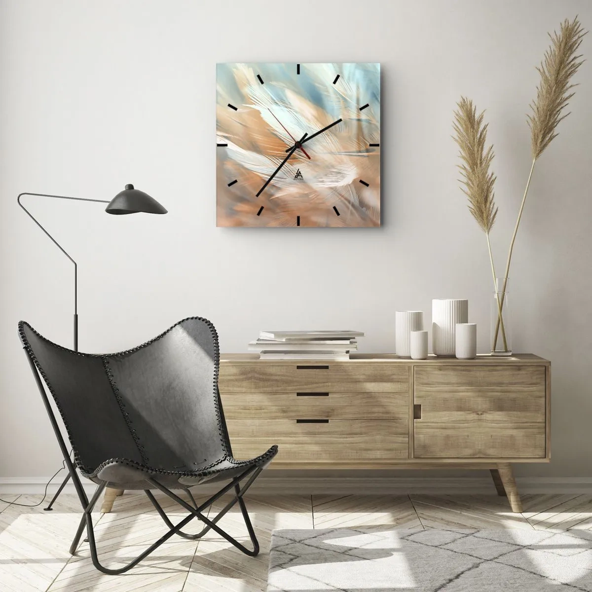 Wall clock - Clock on glass - In the Land of Gentleness - 30x30 cm
