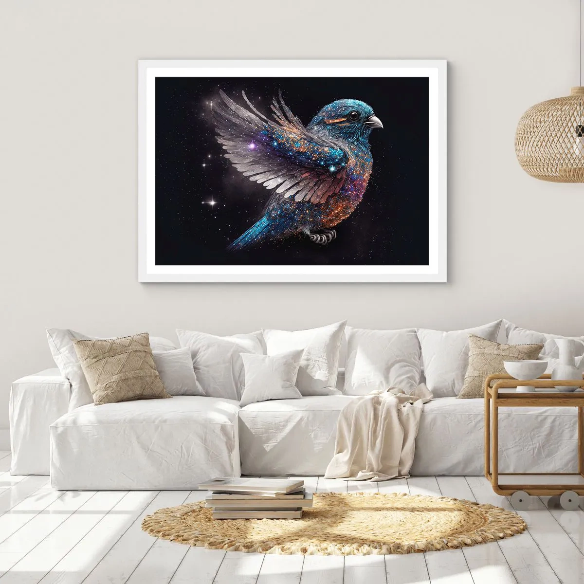 Poster in white frmae - Diamond Sparrow - 100x70 cm