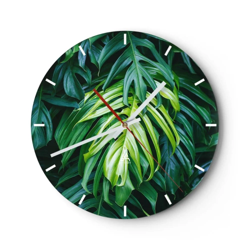 Wall clock - Clock on glass - Immerse Yourself in Freshness - 40x40 cm