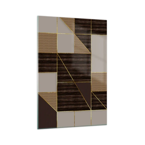 Glass picture - Mosaic of Brown and Gold - 70x100 cm