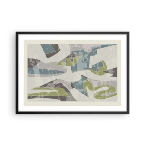 Poster in black frame - Composition with Window Pane - 70x50 cm