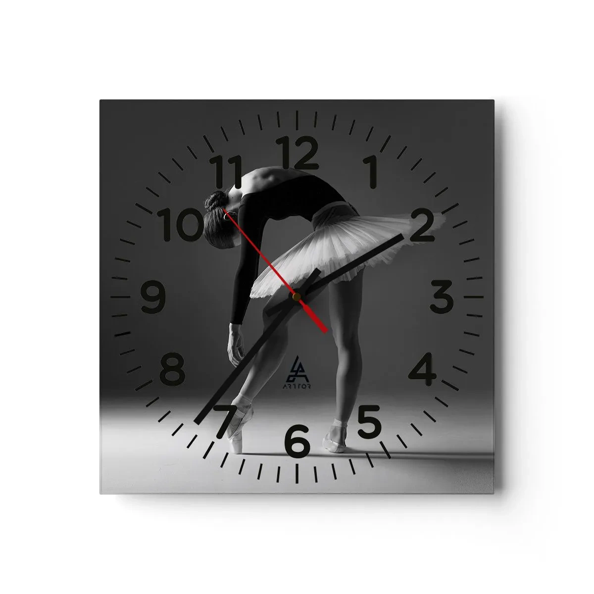 Wall clock - Clock on glass - Belle Ballet Dancer - 30x30 cm